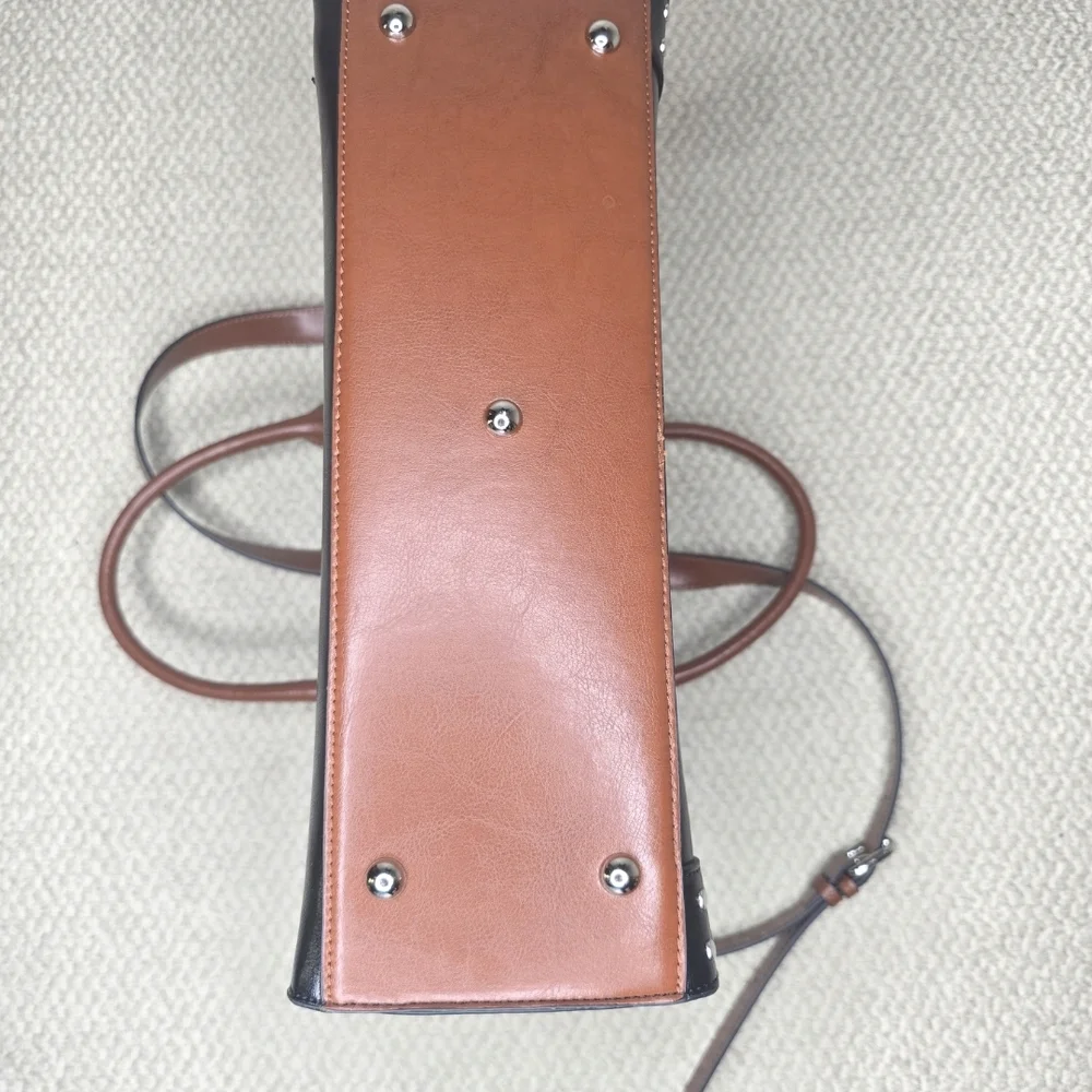 Bostanten Cruze Timeless Leather Designer Handbag Black & Brown